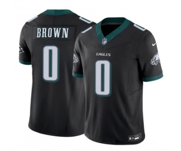 Men's Philadelphia Eagles #0 Hollywood Brown Black 2026 F.U.S.E. Vapor Untouchable Limited Stitched Football Jersey
