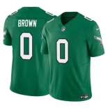 Men's Philadelphia Eagles #0 Hollywood Brown Kelly Green 2026 F.U.S.E. Throwback Vapor Untouchable Limited Stitched Football Jersey