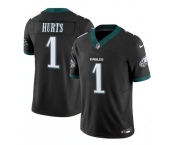 Men's Philadelphia Eagles #1 Jalen Hurts Black 2024 New F.U.S.E. Vapor Untouchable Limited Football Stitched Jersey