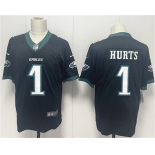 Men's Philadelphia Eagles #1 Jalen Hurts Black 2024 New Vapor Untouchable Limited Football Stitched Jersey