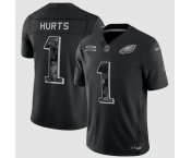 Men's Philadelphia Eagles #1 Jalen Hurts Black 2026 F.U.S.E. Salute to Service Limited Football Stitched Jersey Men's Philadelphia Eagles #1 Jalen Hurts Black 2026 F.U.S.E. Salute to Service Limited Football Stitched Jersey