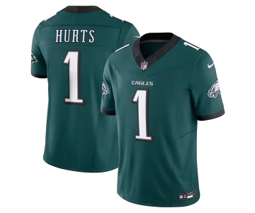 Men's Philadelphia Eagles #1 Jalen Hurts Green 2024 F.U.S.E. Vapor Untouchable Limited Football Stitched Jersey