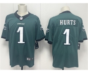 Men's Philadelphia Eagles #1 Jalen Hurts Green 2024 New Vapor Untouchable Limited Football Stitched Jersey