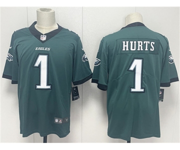 Men's Philadelphia Eagles #1 Jalen Hurts Green 2024 New Vapor Untouchable Limited Football Stitched Jersey