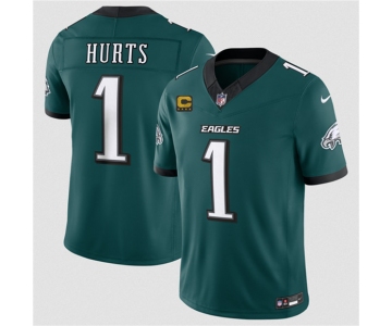 Men's Philadelphia Eagles #1 Jalen Hurts Green 2026 F.U.S.E. 4-Star C Patch Vapor Untouchable Limited Football Stitched Jersey