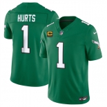 Men's Philadelphia Eagles #1 Jalen Hurts Kelly Green 2026 F.U.S.E. 4-Star C Patch Throwback Vapor Untouchable Limited Football Stitched Jersey Men's Philadelphia Eagles #1 Jalen Hurts Kelly Green 2026 F.U.S.E. 4-Star C Patch Throwback Vapor Untouchable Limited Football Stitched Jersey