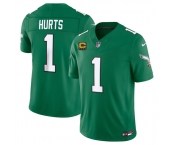 Men's Philadelphia Eagles #1 Jalen Hurts Kelly Green 2026 F.U.S.E. 4-Star C Patch Throwback Vapor Untouchable Limited Football Stitched Jersey Men's Philadelphia Eagles #1 Jalen Hurts Kelly Green 2026 F.U.S.E. 4-Star C Patch Throwback Vapor Untouchable Limited Football Stitched Jersey