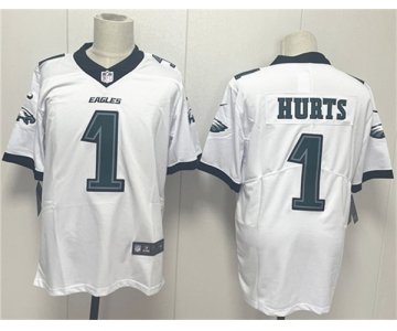 Men's Philadelphia Eagles #1 Jalen Hurts White 2024 New Vapor Untouchable Limited Football Stitched Jersey