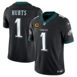 Men's Philadelphia Eagles #1 Jalen Jurts Black 2025 F.U.S.E. With 4-Star C Patch Vapor Untouchable Limited Throwback Stitched Football Jersey Men's Philadelphia Eagles #1 Jalen Jurts Black 2025 F.U.S.E. With 4-Star C Patch Vapor Untouchable Limited Throwback Stitched Football Jersey