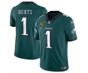 Men's Philadelphia Eagles #1 Jalen Jurts Green 2025 F.U.S.E. With 4-Star C Patch Vapor Untouchable Limited Stitched Football Jersey