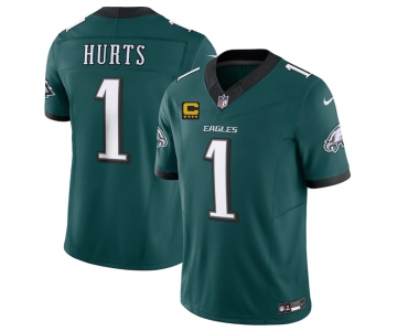 Men's Philadelphia Eagles #1 Jalen Jurts Green 2025 F.U.S.E. With 4-Star C Patch Vapor Untouchable Limited Stitched Football Jersey