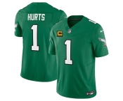 Men's Philadelphia Eagles #1 Jalen Jurts Kelly Green 2025 F.U.S.E. With 4-Star C Patch Vapor Untouchable Limited Football Stitched Jersey