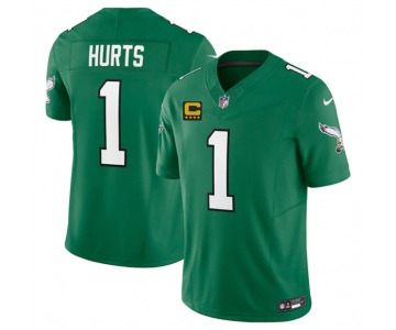 Men's Philadelphia Eagles #1 Jalen Jurts Kelly Green 2025 F.U.S.E. With 4-Star C Patch Vapor Untouchable Limited Football Stitched Jersey
