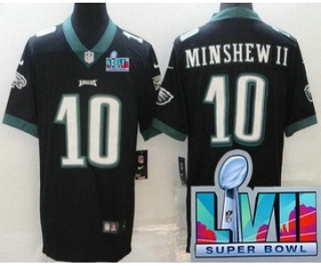 Men's Philadelphia Eagles #10 Gardner Minshew II Limited Black Super Bowl LVII Vapor Jersey