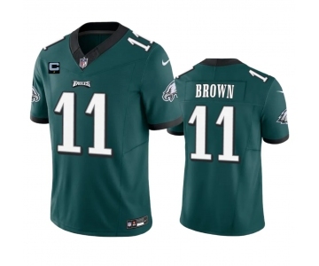 Men's Philadelphia Eagles #11 A. J. Brown Green 2023 F.U.S.E. With 1-Star C Patch Vapor Untouchable Limited Football Stitched Jerseys