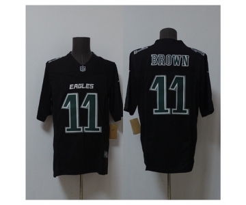 Men's Philadelphia Eagles #11 A.J. Brown Black 2024 F.U.S.E. Vapor Untouchable Limited Football Stitched Jersey