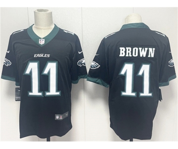 Men's Philadelphia Eagles #11 A.J. Brown Black 2024 New Vapor Untouchable Limited Football Stitched Jersey