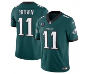 Men's Philadelphia Eagles #11 A.J. Brown Green 2025 F.U.S.E. With 3-Star C Patch Vapor Untouchable Limited Football Stitched Jersey