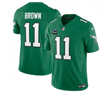 Men's Philadelphia Eagles #11 A.J. Brown Kelly Green 2025 F.U.S.E. With 3-Star C Patch Vapor Untouchable Limited Throwback Football Stitched Jersey