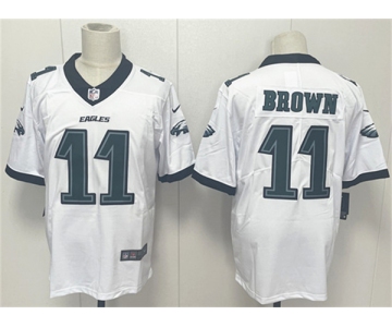 Men's Philadelphia Eagles #11 A.J. Brown White 2024 New Vapor Untouchable Limited Football Stitched Jersey