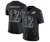 Men's Philadelphia Eagles #12 Randall Cunningham Black F.U.S.E. 2026 Salute to Service Limited Football Stitched Jersey Men's Philadelphia Eagles #12 Randall Cunningham Black F.U.S.E. 2026 Salute to Service Limited Football Stitched Jersey