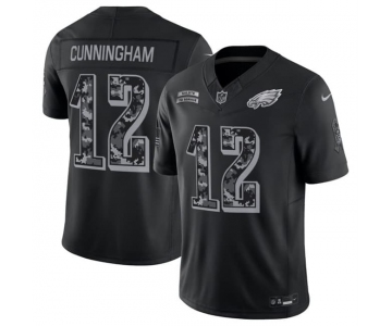 Men's Philadelphia Eagles #12 Randall Cunningham Black F.U.S.E. 2026 Salute to Service Limited Football Stitched Jersey