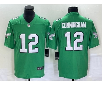 Men's Philadelphia Eagles #12 Randall Cunningham Green 2023 Vapor Limited Throwback Jersey