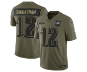 Men's Philadelphia Eagles #12 Randall Cunningham Olive 2025 Salute to Service Limited Football Stitched Jersey