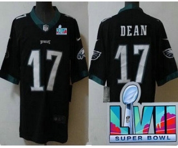 Men's Philadelphia Eagles #17 Nakobe Dean Limited Black Super Bowl LVII Vapor Jersey