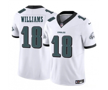 Men's Philadelphia Eagles #18 Avery Williams White 2024 New F.U.S.E. Vapor Untouchable Limited Football Stitched Jersey