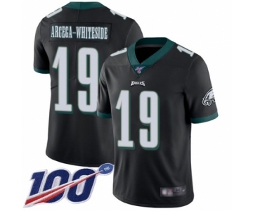Men's Philadelphia Eagles #19 JJ Arcega-Whiteside Black Alternate Vapor Untouchable Limited Player 100th Season Football Jersey