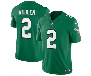 Men's Philadelphia Eagles #2 Tariq Woolen Kelly Green 2026 F.U.S.E. Vapor Untouchable Limited Throwback Stitched Football Jersey