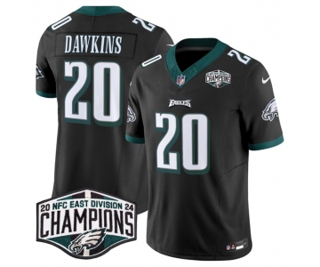 Men's Philadelphia Eagles #20 Brian Dawkins Black 2024 NFC East Champions F.U.S.E. Vapor Untouchable Limited Stitched Football Jersey