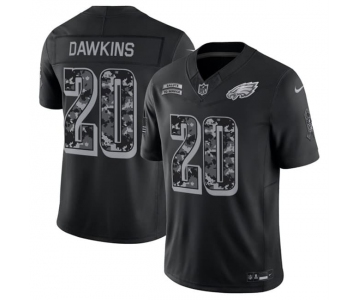 Men's Philadelphia Eagles #20 Brian Dawkins Black F.U.S.E. 2026 Salute to Service Limited Football Stitched Jersey