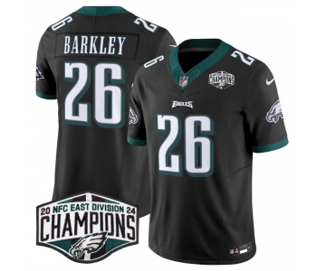 Men's Philadelphia Eagles #26 Saquon Barkley Black 2024 NFC East Champions F.U.S.E. Vapor Untouchable Limited Stitched Football Jersey