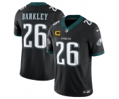 Men's Philadelphia Eagles #26 Saquon Barkley Black 2025 F.U.S.E. With 4-Star C Patch Vapor Untouchable Limited Throwback Stitched Football Jersey