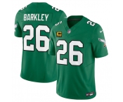 Men's Philadelphia Eagles #26 Saquon Barkley Kelly Green 2025 F.U.S.E. With 4-Star C Patch Vapor Untouchable Limited Throwback Football Stitched Jersey