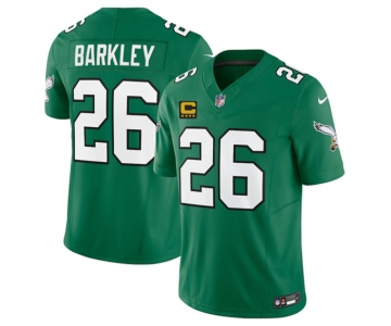 Men's Philadelphia Eagles #26 Saquon Barkley Kelly Green 2025 F.U.S.E. With 4-Star C Patch Vapor Untouchable Limited Throwback Football Stitched Jersey