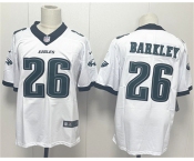 Men's Philadelphia Eagles #26 Saquon Barkley White 2024 New Vapor Untouchable Limited Football Stitched Jersey