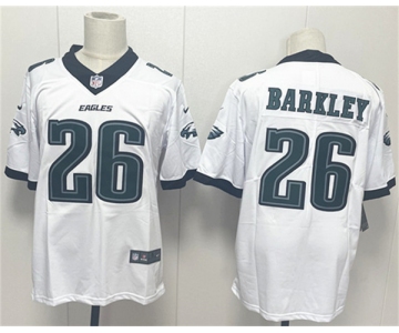 Men's Philadelphia Eagles #26 Saquon Barkley White 2024 New Vapor Untouchable Limited Football Stitched Jersey