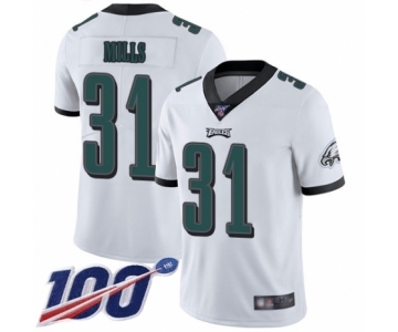 Men's Philadelphia Eagles #31 Jalen Mills White Vapor Untouchable Limited Player 100th Season Football Jersey