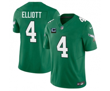 Men's Philadelphia Eagles #4 Jake Elliott Kelly Green 2025 F.U.S.E. With 4-Star C Patch Vapor Untouchable Limited Throwback Stitched Football Jersey