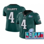 Men's Philadelphia Eagles #4 Jake Elliott Limited Green Super Bowl LVII Vapor Jersey