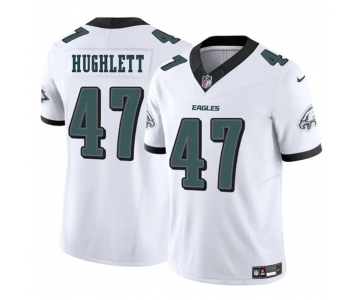 Men's Philadelphia Eagles #47 Charley Hughlett White 2025 New F.U.S.E. Vapor Untouchable Limited Football Stitched Jersey