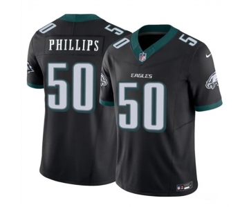 Men's Philadelphia Eagles #50 Jaelan Phillips Black 2025 F.U.S.E. Vapor Untouchable Limited Football Stitched Jersey