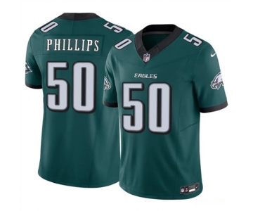 Men's Philadelphia Eagles #50 Jaelan Phillips Green 2025 F.U.S.E. Vapor Untouchable Limited Football Stitched Jersey