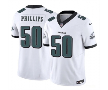 Men's Philadelphia Eagles #50 Jaelan Phillips White 2025 F.U.S.E. Vapor Untouchable Limited Football Stitched Jersey