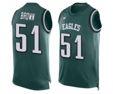 Men's Philadelphia Eagles #51 Zach Brown Limited Midnight Green Player Name & Number Tank Top Football Jersey