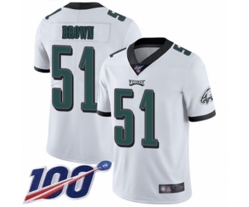 Men's Philadelphia Eagles #51 Zach Brown White Vapor Untouchable Limited Player 100th Season Football Jersey