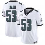 Men's Philadelphia Eagles #53 Zack Baun White 2026 F.U.S.E. 2-Star C Patch Vapor Untouchable Limited Football Stitched Jersey Men's Philadelphia Eagles #53 Zack Baun White 2026 F.U.S.E. 2-Star C Patch Vapor Untouchable Limited Football Stitched Jersey